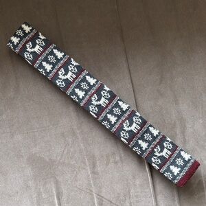 The Tie Bar Gray Christmas Holiday Wool Knit Tie